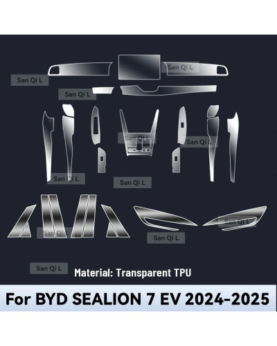 Para BYD SEALION 7 EV 2024 2025 consola central Interior película prot