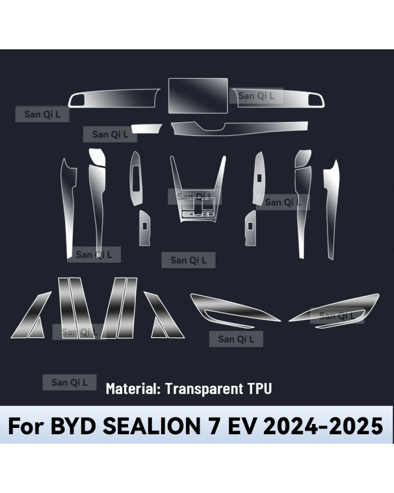 Para BYD SEALION 7 EV 2024 2025 consola central Interior película prot