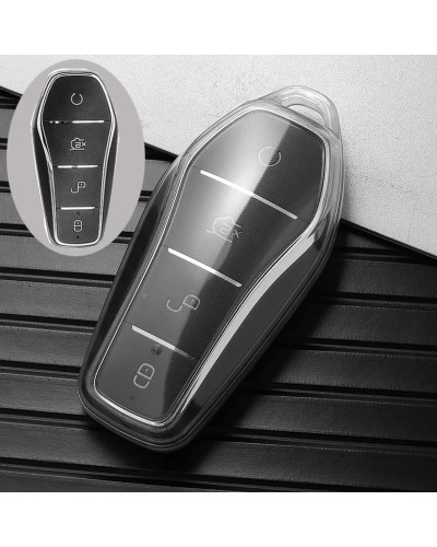 Nueva funda para llave de coche de TPU transparente suave para BYD Att
