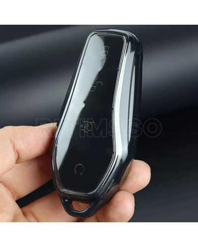 Nueva funda para llave de coche de TPU transparente suave para BYD Att