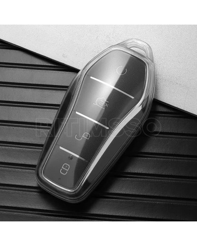 Nueva funda para llave de coche de TPU transparente suave para BYD Att