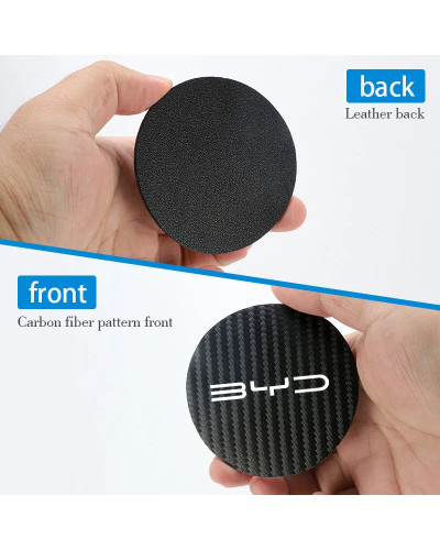 Posavasos de cuero con emblema para coche, cojín para taza de agua par