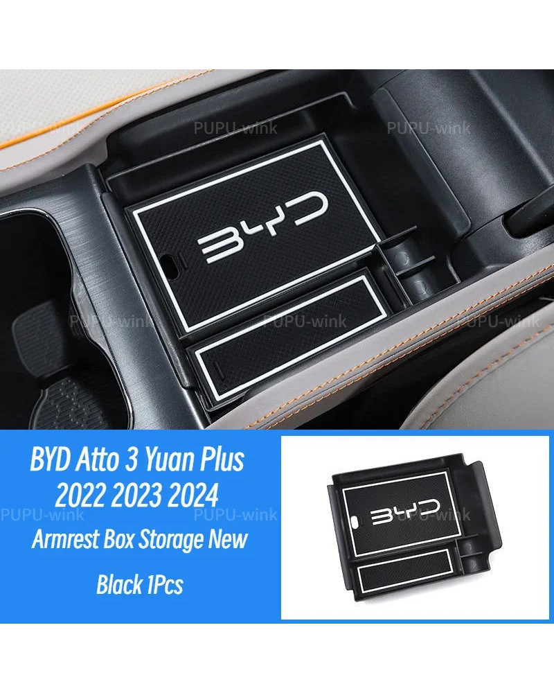 BYD Atto 3 Yuan Plus 2022 2023 2024 Caja de almacenamiento de consola 