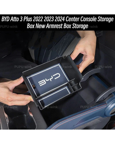 BYD Atto 3 Yuan Plus 2022 2023 2024 Caja de almacenamiento de consola 