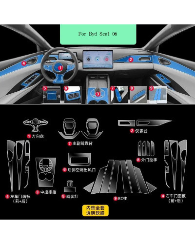 Para Byd Seal 06 puerta Interior de coche consola central medios table