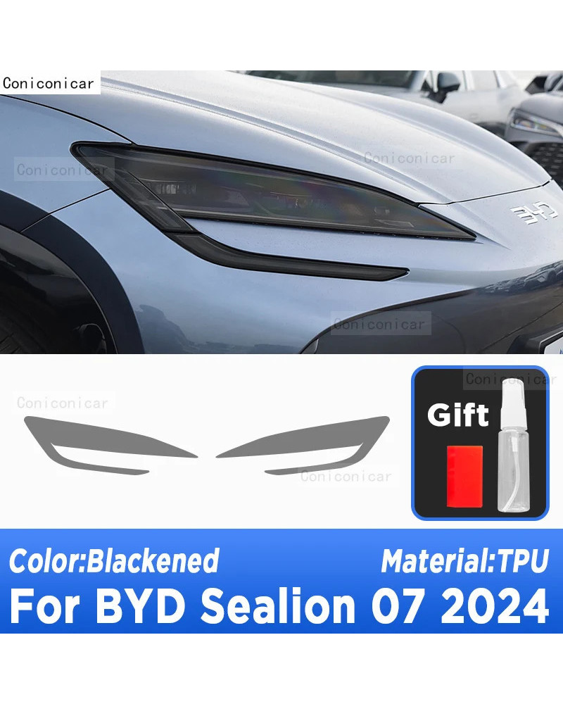 Para BYD Sealion 07 EV 2024 TPU faros exteriores de coche película pro