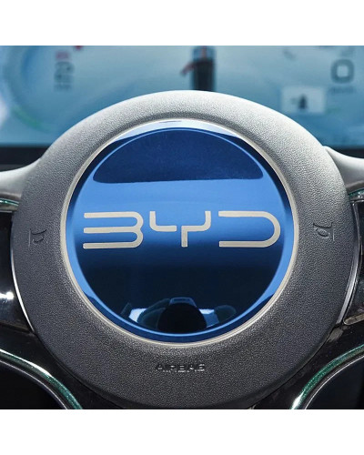 Pegatina para volante de coche, dirección de acero inoxidable para BYD