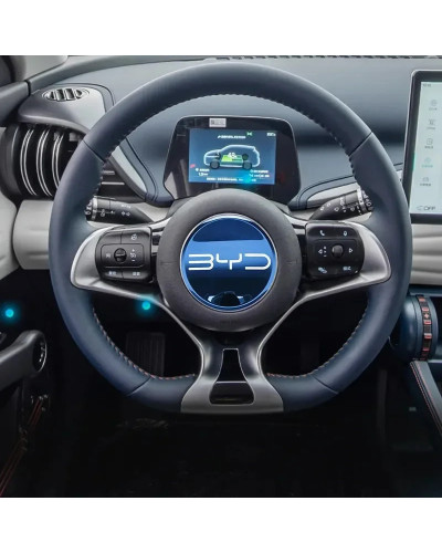 Pegatina para volante de coche, dirección de acero inoxidable para BYD