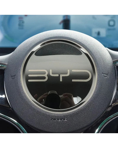 Pegatina para volante de coche, dirección de acero inoxidable para BYD