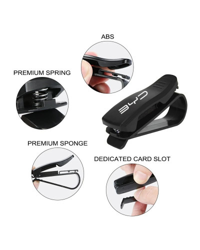 Caja de gafas para visera de coche, Clip para gafas de sol para BYD At