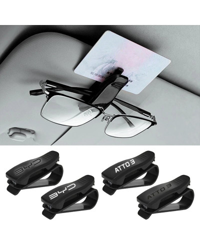 Caja de gafas para visera de coche, Clip para gafas de sol para BYD At