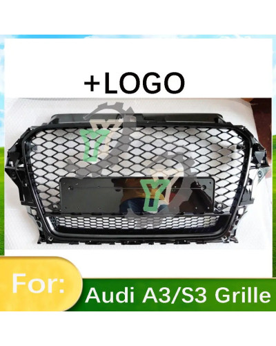 Rejilla de parachoques delantero para coche, accesorio para Audi A3/S3, 2014, 2015, 2016, 8V, Panel central, estilo superior, mo