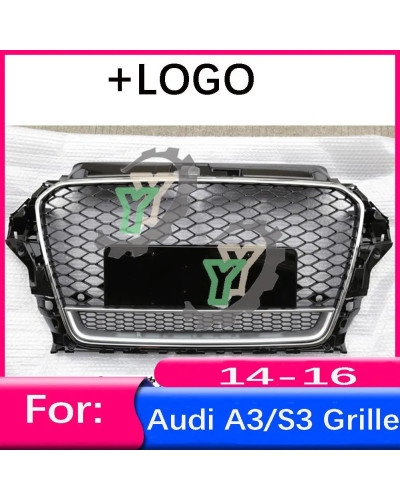 Rejilla de parachoques delantero para coche, accesorio para Audi A3/S3, 2014, 2015, 2016, 8V, Panel central, estilo superior, mo