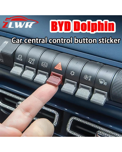 ZLWR BYD Dolphin Pegatinas de botón de control central de coche, pegat