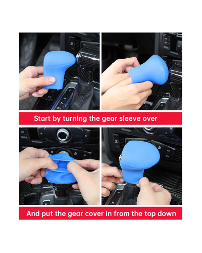 Funda de silicona para cabeza de cambio de coche, cubierta de palanca de cambios, accesorios para Audi A4L, A5, A6L, Q5, Q7, 05-