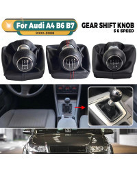 Pomo de cambio de marchas para coche, cubierta de arranque Gaitor, línea negra y roja, 5/6 velocidades, para AUDI A4, B6, B7, se