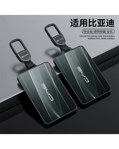 Funda para llave de coche de aleación de Zinc con tarjeta NFC para BYD