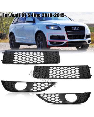 Cubierta de luces antiniebla para Audi Q7 4L s-line 2009, 2010, 2011, 2012-2015, rejilla de luz antiniebla, accesorios de malla 