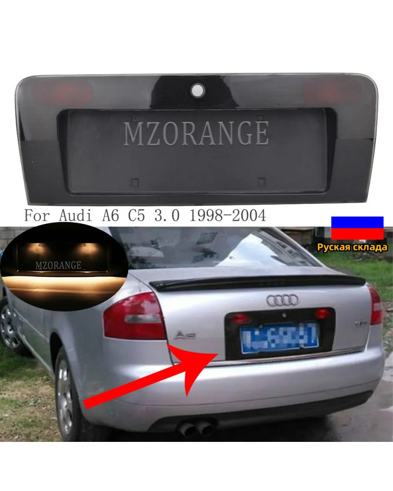 Marco de luz de matrícula trasera de coche, reemplazo de puerta trasera para Audi A6 C5 1998 -2004 ABS, accesorios