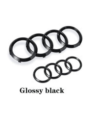 Capó de coche ABS de 4 anillos, parrilla delantera, maletero trasero, emblema, insignia, pegatina, calcomanía para Audi A3, A4, 