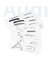 Emblema de números con letras 3D, cromado, brillante, negro, para Audi A3, A7, A5, A6, A8, Q7, A4, Q2, Q3, Q5, placa de identifi