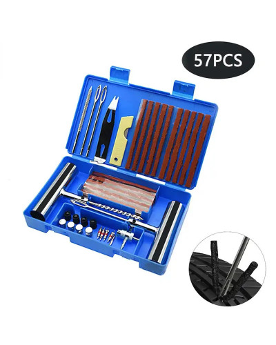 57pcs Car Tire Repair Tool Tire Repair Kit Studding Tool Set Auto Bike