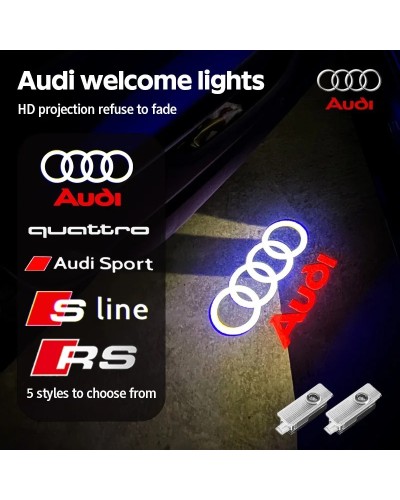 Luces de bienvenida para puerta de coche, lámparas de proyector Led, d