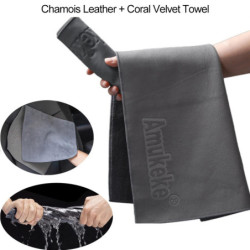 1pcs Car Cleaning Cloth Chamois Leather Coral Fleece Car Drying Towel Shammy Cleaning Cloth Absorbent Washing Suede Towel