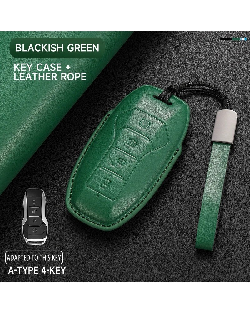 Funda de cuero genuino para llave de coche, funda para llave para BYD 