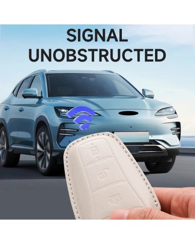 Funda de cuero genuino para llave de coche, funda para llave para BYD 