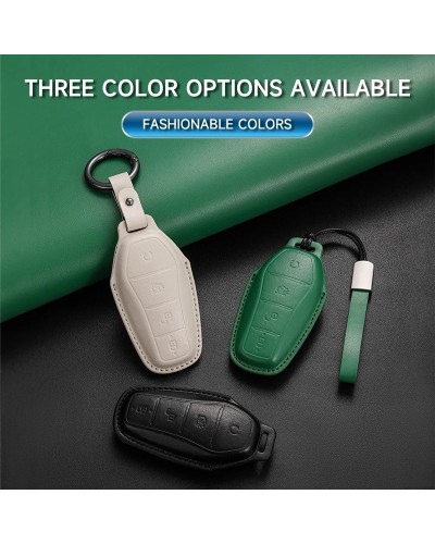 Funda de cuero genuino para llave de coche, funda para llave para BYD 