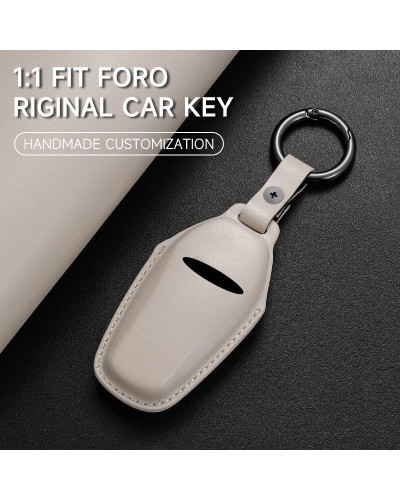 Funda de cuero genuino para llave de coche, funda para llave para BYD 