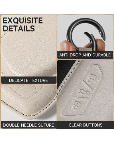 Funda de cuero genuino para llave de coche, funda para llave para BYD 