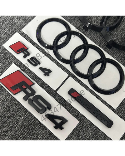 Juego de 5 unidades de insignia delantera y trasera de cuatro anillos para reacondicionamiento de Audi RS4 2016-2020, insignia t