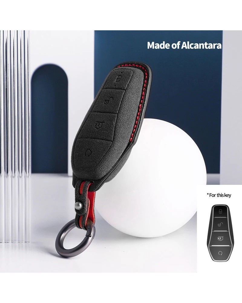 Funda para llave de coche Alcantara, carcasa para BYD Qin Plus dmi Att