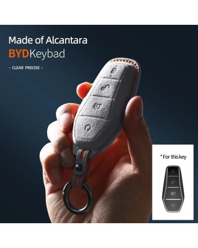 Funda para llave de coche Alcantara, carcasa para BYD Qin Plus dmi Att