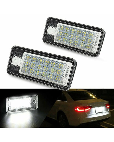 Luz piezas para matrícula de coche, accesorio para Audi A3, S3, A4, S4, RS4, A6, S6, RS6, A5, S5, Q7, A8, S8, H7B8, 2 unidades