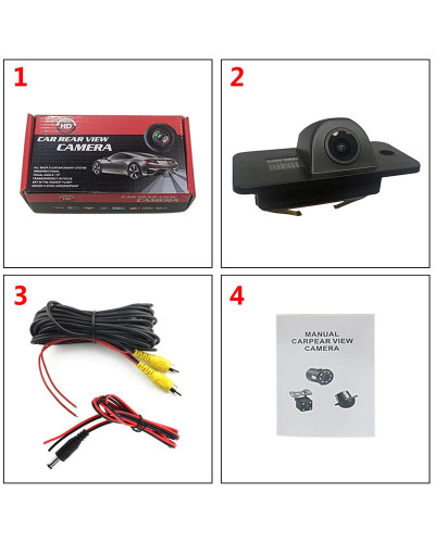 Cámara de visión trasera para coche, videocámara de marcha atrás HD CCD, impermeable, visión nocturna, para Audi A3, S3, A4, S4,