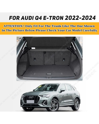 Alfombrilla de maletero de coche para Audi Q4 e-tron 2022, 2023, 2024, forro de carga, alfombra personalizada, accesorios de coc