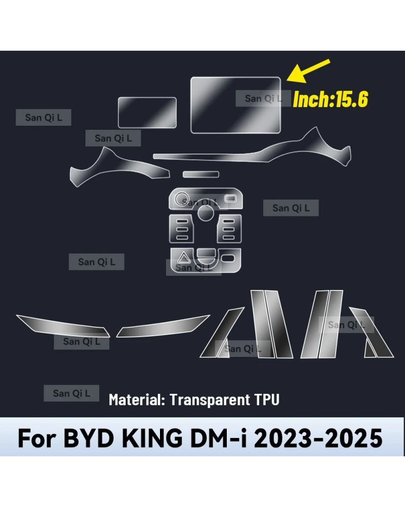 Película protectora Interior antiarañazos para BYD KING DM i 2023 2024