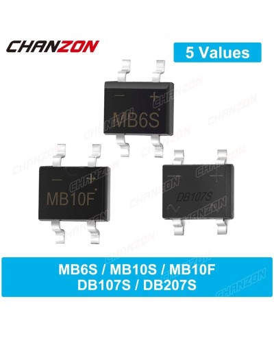Puente rectificador de diodo SMD MB6S MB10S MB10F DB107S DB207S 0.5A 1