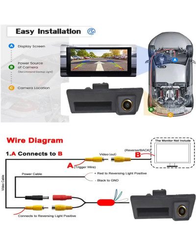 CVBS-cámara trasera para coche, dispositivo AHD 1080P 720P para Volkswagen Passat CC B6 B7 Skoda Octavia Tiguan Audi A4 B8 Q3 Q5