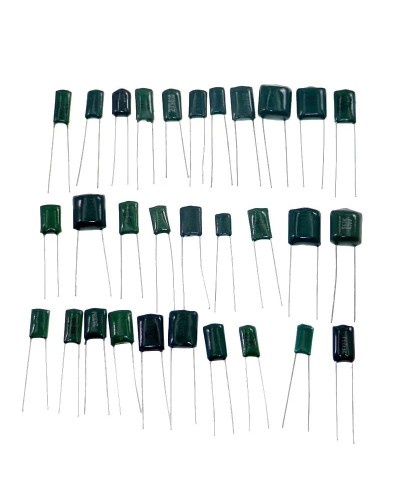 Kit surtido de condensadores de película Mylar, 620 unids/lote, 31 val
