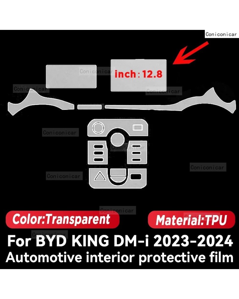 Película protectora transparente de TPU para BYD KING DM-i 2023 2024, 
