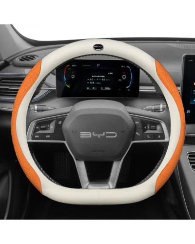 Protector de cuero genuino para volante de coche, adecuado para BYD At