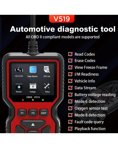 New OBD2 V519 Scanner Live Data Professional Mechanic OBDII Diagnostic