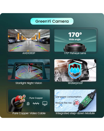 GreenYi-cámara de visión trasera para coche, 170 °, 1080P, AHD, para VW Volkswagen Golf Passat B7 B6 Tiguan Jetta MK6 Audi A3 A4