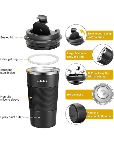 Taza Termo de acero inoxidable de 500 ML, botella de café para BYD For