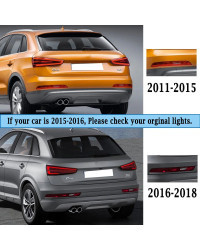 Luz trasera de parachoques para Audi Q3, 2011-2018, señal de giro, luz de freno de parada con 4 bombillas, lámpara de señal tras