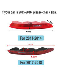 Luz trasera de parachoques para Audi Q3, 2011-2018, señal de giro, luz de freno de parada con 4 bombillas, lámpara de señal tras